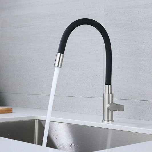 Black Rubber Kitchen Sink Faucet 360