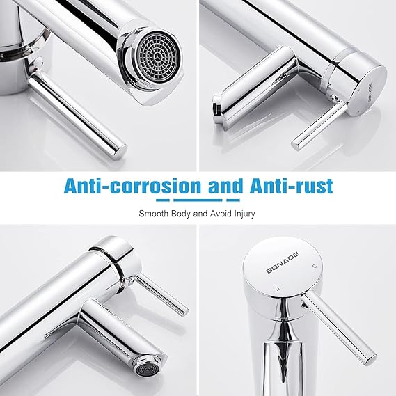 Single-Lever Basin Mixer Tap Bathroom Tall Mixer Tap for Bathroom Sink